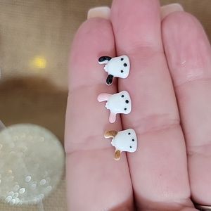 KAWAII PUPPY CERAMIC STUD EARRINGS, Choice of Color